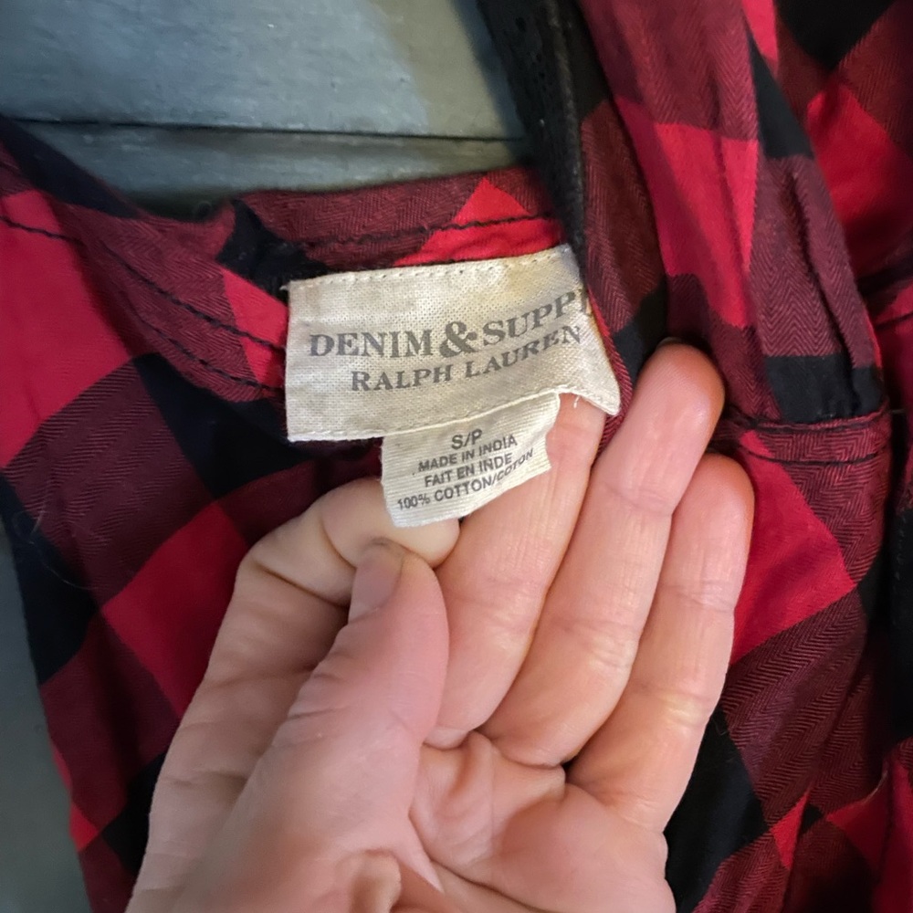 Denim & Supply by Ralph Lauren 100% cotton Buffalo check maxi lace slip dress - Picture 5 of 7